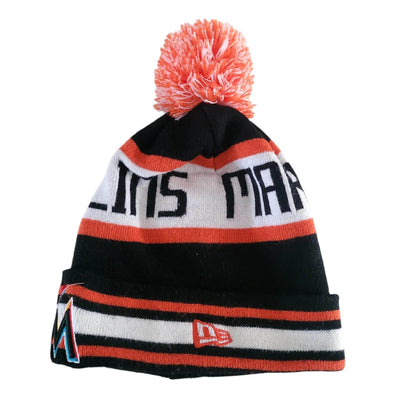Miami Marlins New Era Pom - Pom Knit Beanie - USASTARFASHION
