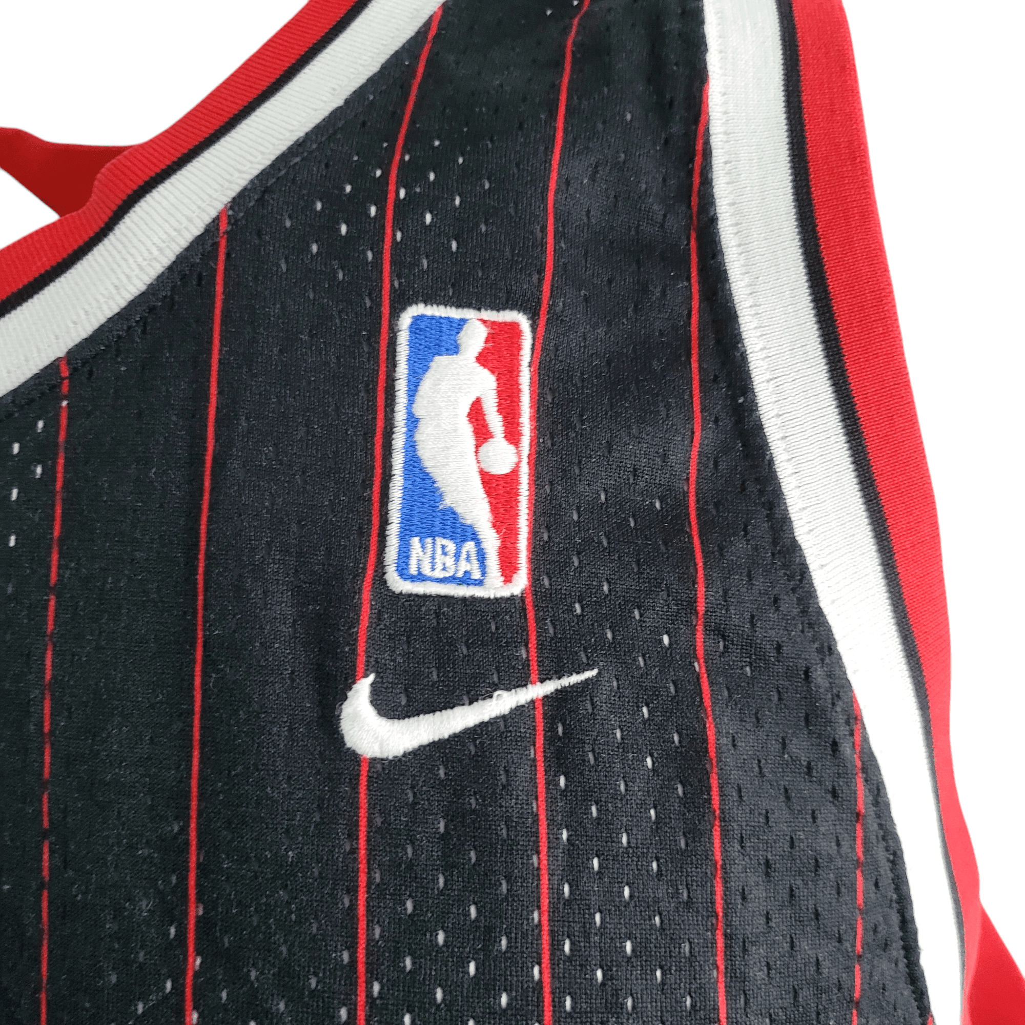 Michael Jordan Chicago Bulls 23 Jersey Nike XXL Length +2 Black Red Pinstripe Vintage NBA - USASTARFASHION