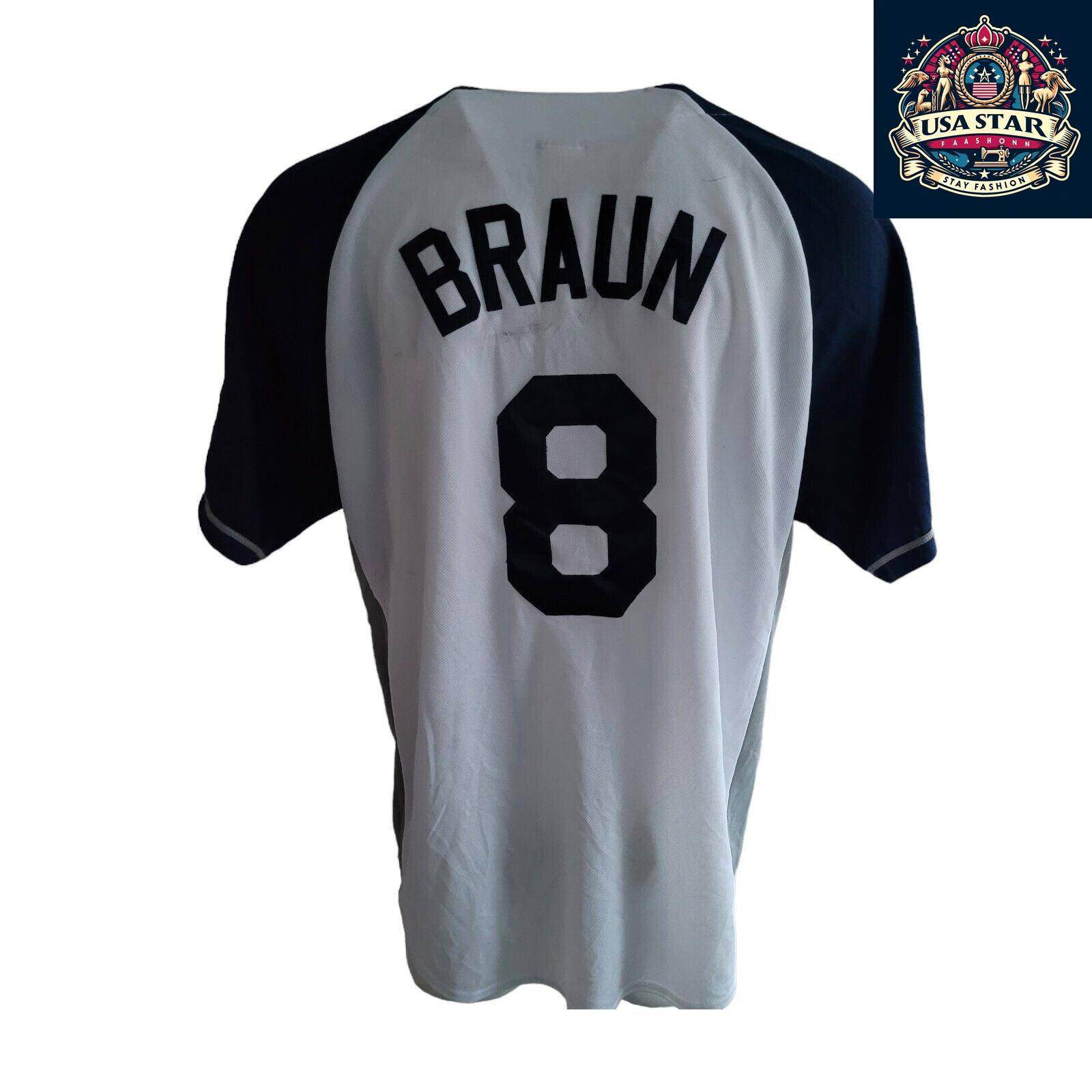 Milwaukee Brewers T-Shirt Ryan Braun 8 XL - Classic Design, Comfortable Fit, Top Player Apparel - USASTARFASHION