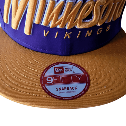 Minnesota Vikings Snapback Hat - New Era 9FIFTY Purple & Gold - Small/Medium - Excellent Condition - USASTARFASHION