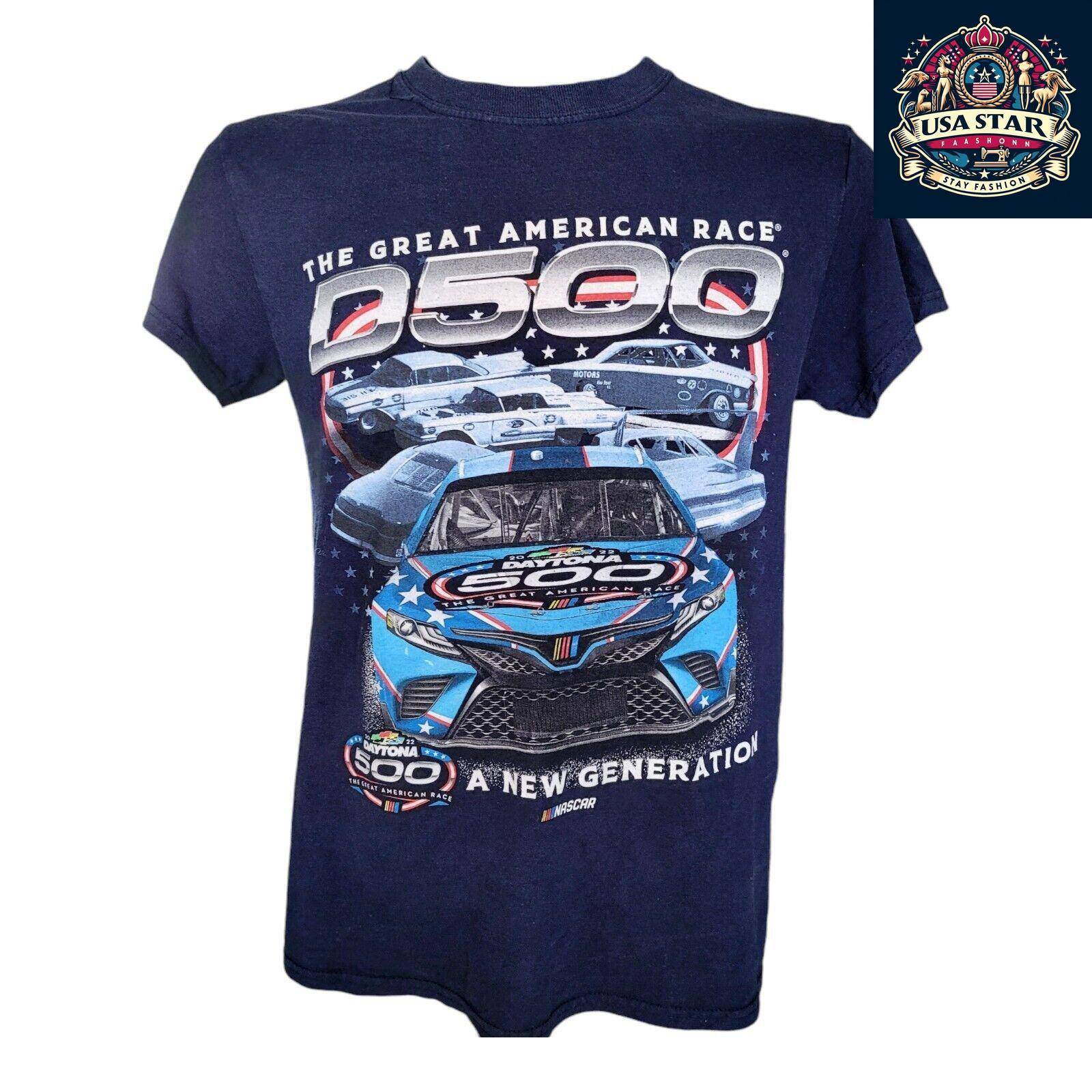 NASCAR Daytona 500 T-Shirt 1959 - 2021 Champions Graphic - 100% Cotton, Small, Comfortable Fit - USASTARFASHION