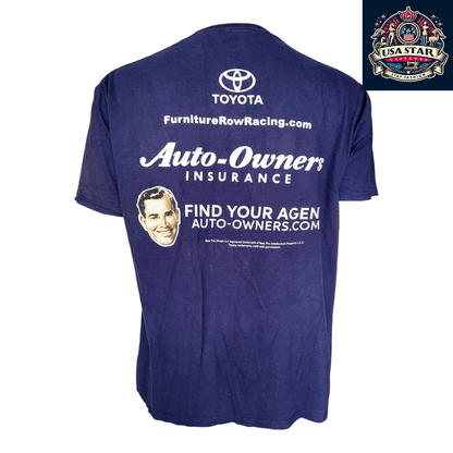 NASCAR T-Shirt for Men by Fanatics, 100% Cotton, Classic Crew Neck, XL, Auto - Owners Insurance Design - USASTARFASHION