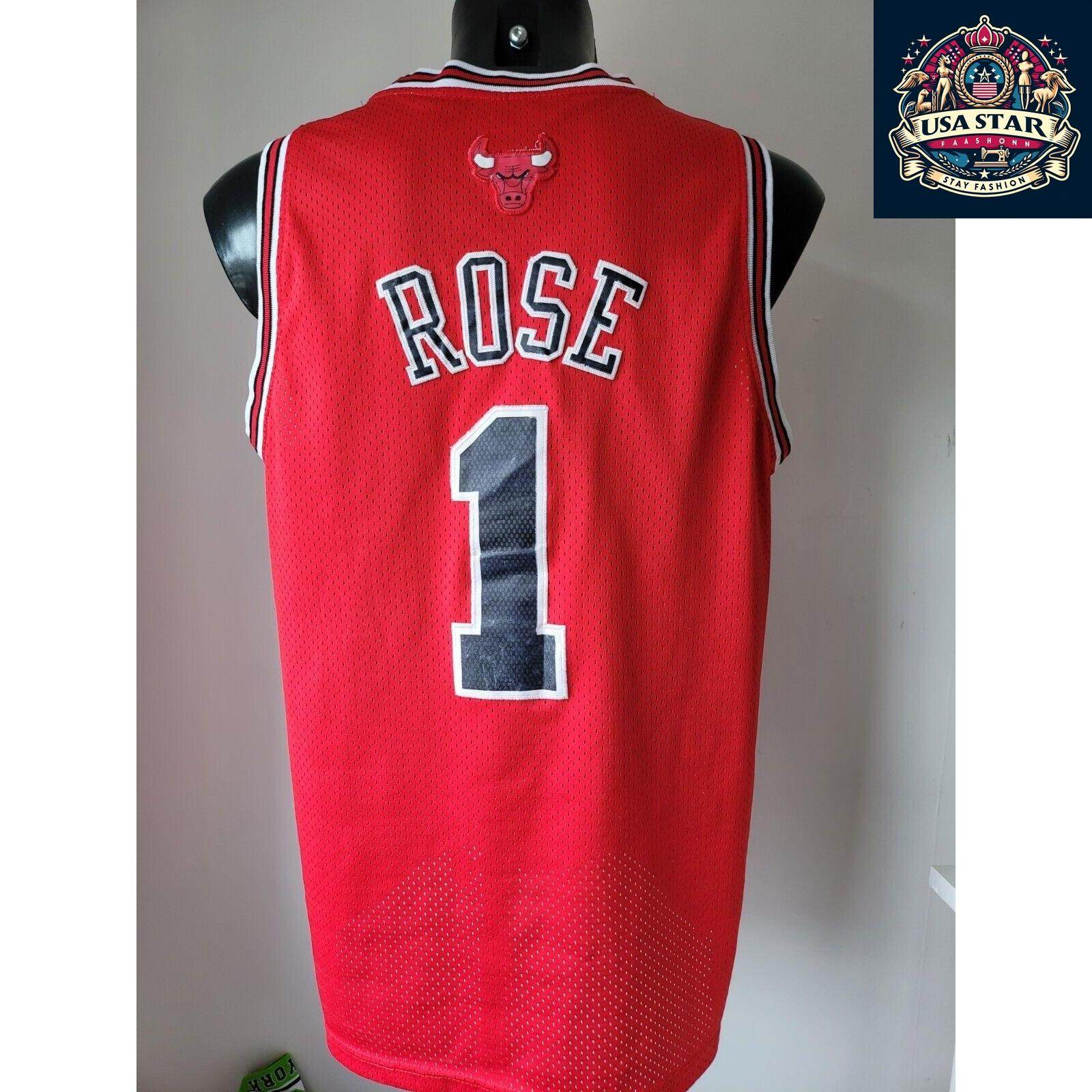 NBA Chicago Bulls Derrick Rose 1 Jersey, Size S, Vintage Grade A, Basketball Apparel - USASTARFASHION