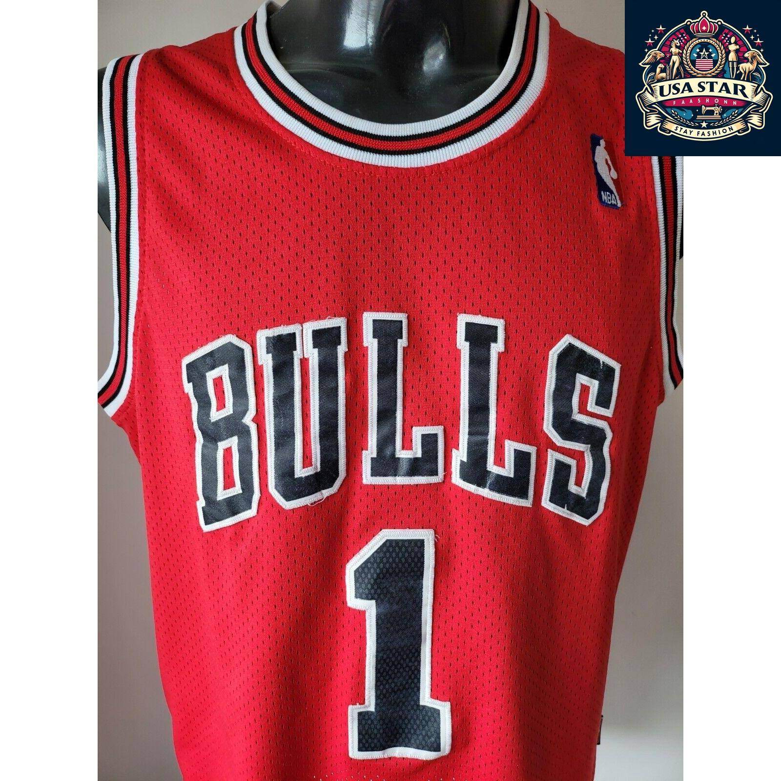 NBA Chicago Bulls Derrick Rose 1 Jersey, Size S, Vintage Grade A, Basketball Apparel - USASTARFASHION