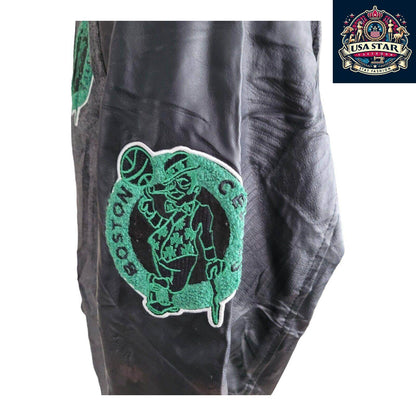 NBA Youth 100% Wool Boston Celtics Varsity Jacket in Kelly Green for Game Day Style - USASTARFASHION