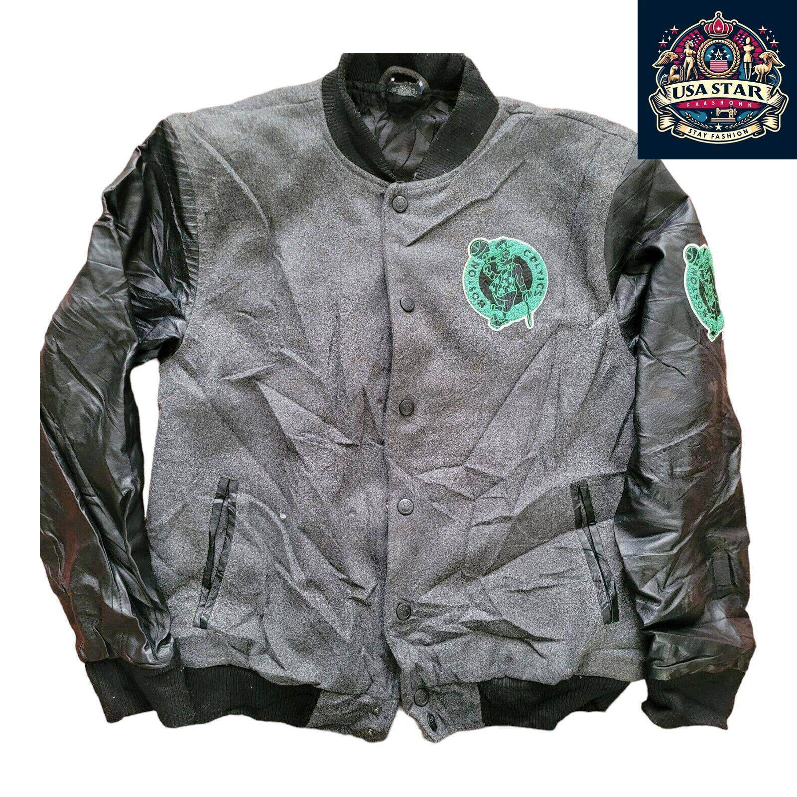 NBA Youth 100% Wool Boston Celtics Varsity Jacket in Kelly Green for Game Day Style - USASTARFASHION