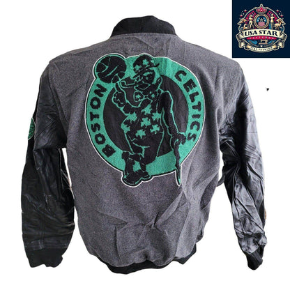 NBA Youth 100% Wool Boston Celtics Varsity Jacket in Kelly Green for Game Day Style - USASTARFASHION