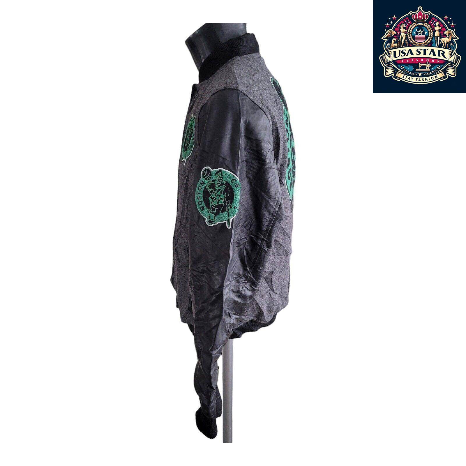 NBA Youth 100% Wool Boston Celtics Varsity Jacket in Kelly Green for Game Day Style - USASTARFASHION