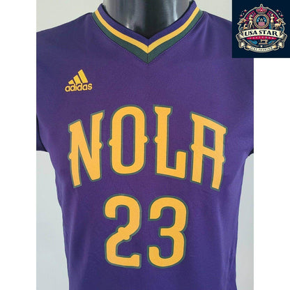 NBA Youth Jersey Medium - Anthony Davis 23 New Orleans Pelicans Jersey in Mardi Gras Colors - USASTARFASHION