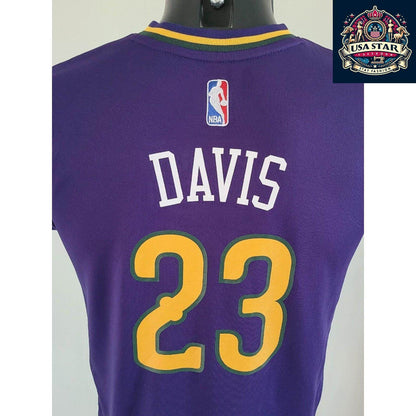 NBA Youth Jersey Medium - Anthony Davis 23 New Orleans Pelicans Jersey in Mardi Gras Colors - USASTARFASHION