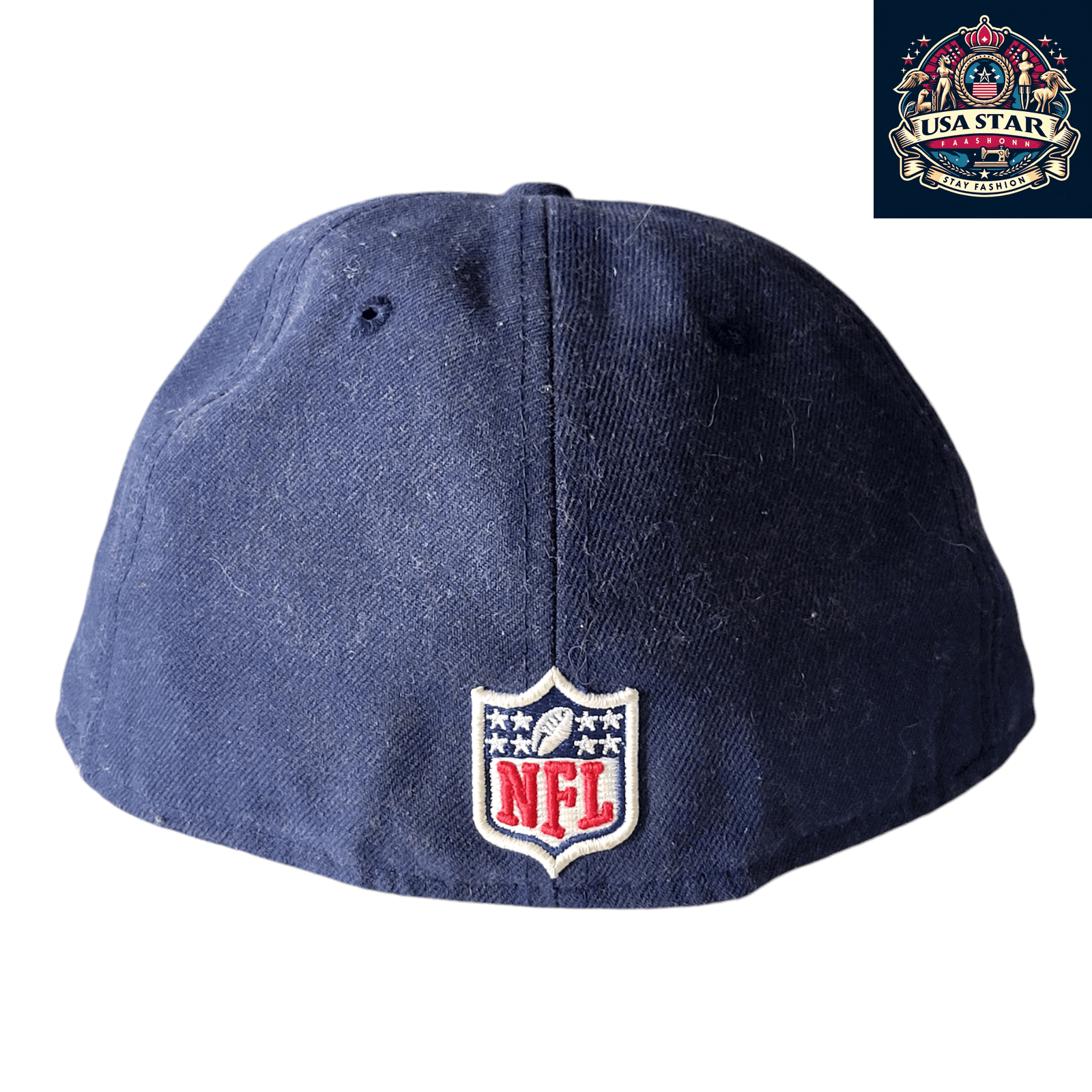New England Patriots Cap - New Era 59Fifty Fitted Hat Size 7 1/4 in Durable Navy Blue - USASTARFASHION