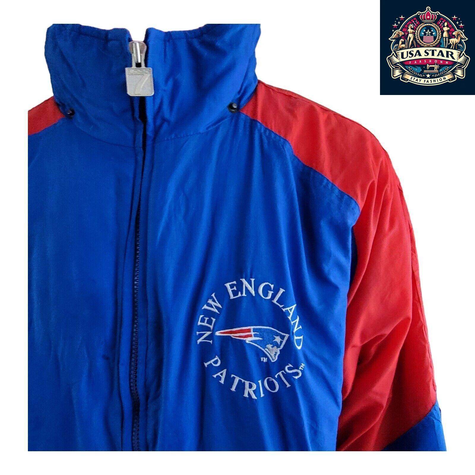 New England Patriots Jacket XL - Full - Zip Durable Nylon, Iconic Team Logo, Comfortable Fit - USASTARFASHION