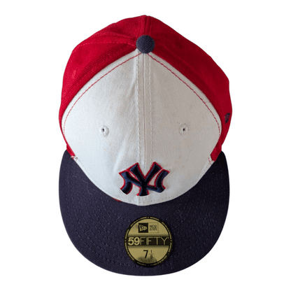 New Era 59FIFTY New York Yankees MLB Fitted Cap Hat 7 1/8 Red White Navy - USASTARFASHION