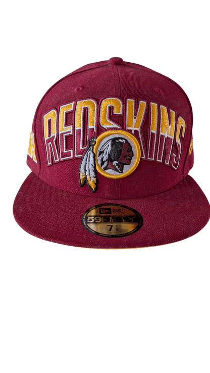New Era 59FIFTY NFL Fitted Cap Hat 7 1/4 Burgundy Gold - USASTARFASHION