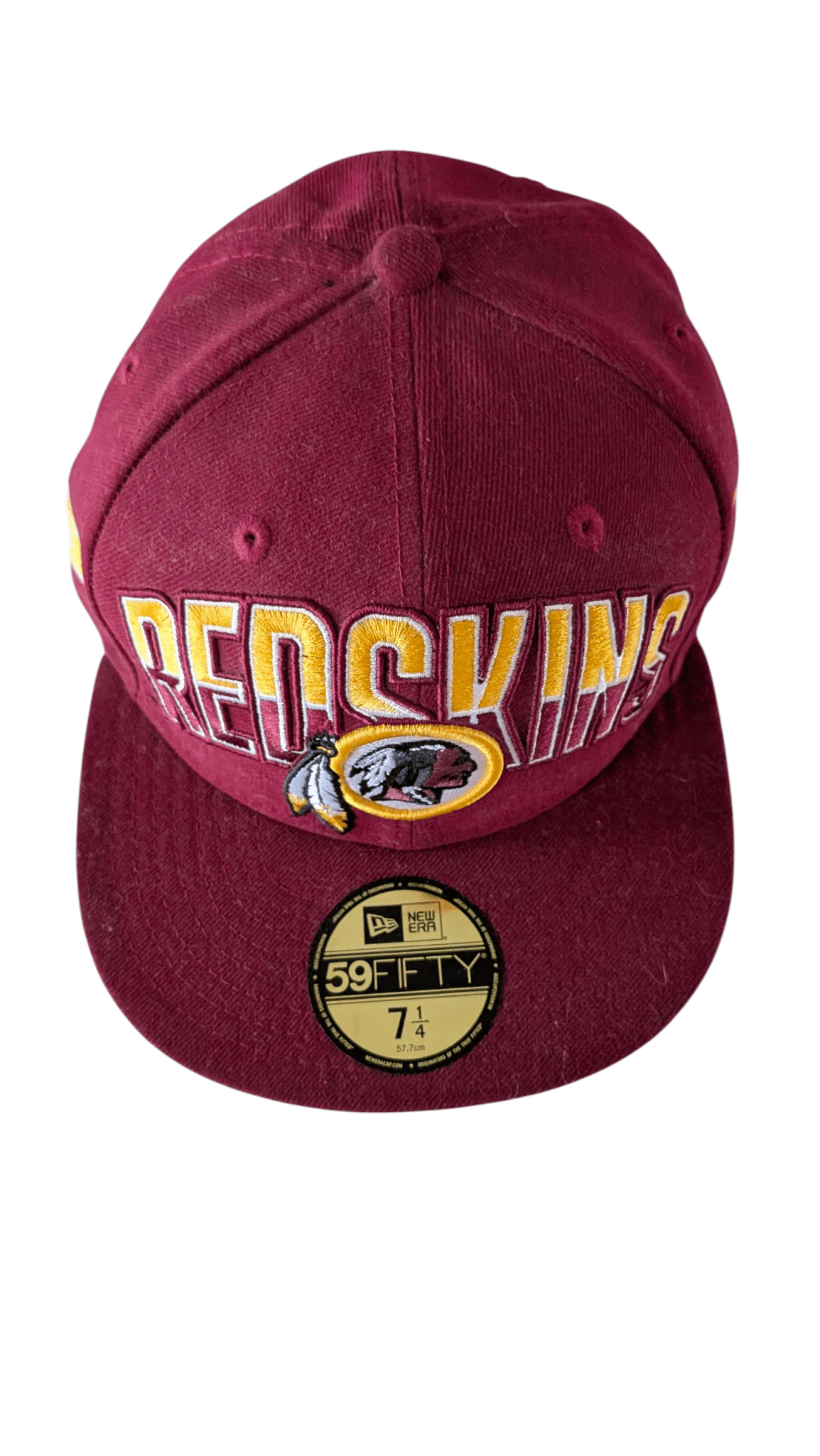 New Era 59FIFTY NFL Fitted Cap Hat 7 1/4 Burgundy Gold - USASTARFASHION