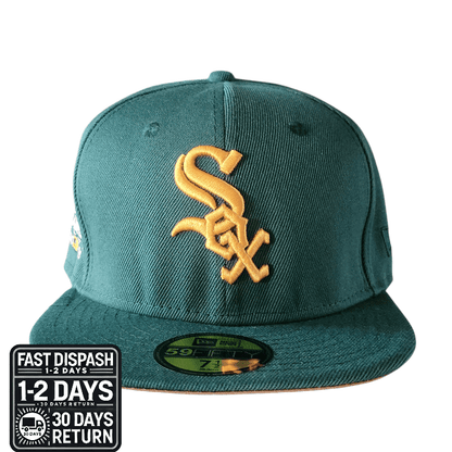 New Era 59Fifty World Series Champions Cap 7 1/2 - Chicago White Sox Green with Gold Logo - USASTARFASHION