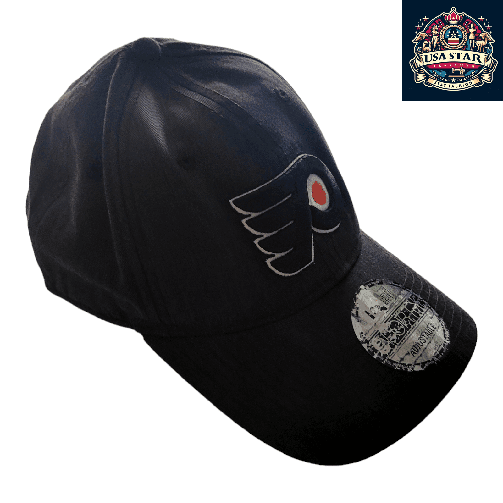 New Era 9FORTY Adjustable Philadelphia Flyers Cap Black One Size Fits Most for Fans - USASTARFASHION