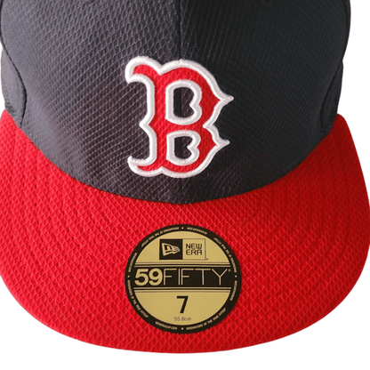 New Era Boston Red Sox Baseball Cap - Size 7 (55.8cm) - Quality Grade A Condition, Navy & Red - USASTARFASHION