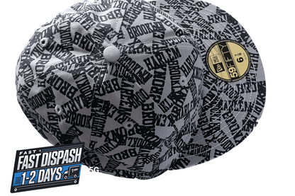 New Era Fitted Cap 59FIFTY Projekts NYC Gray Graphic Pattern Size 6 7/8 Cotton - USASTARFASHION