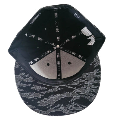 New Era x Crooks & Castles 59FIFTY Fitted Hat - Black Tiger Camo - Size 7 1/4 - USASTARFASHION