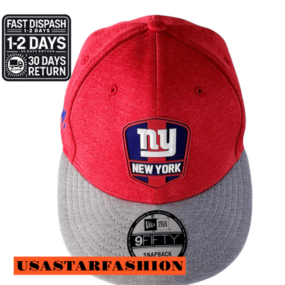 New Era NFL Giants Snapback Cap - Red & Gray Adjustable Size S/M - Officially Licensed 9FIFTY - USASTARFASHION