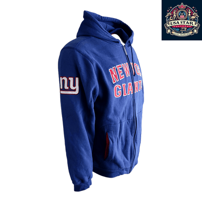 New York Giants Hoodie, Cotton Blend, Classic Blue, Size S/CHP, Team Graphics, Comfortable Design - USASTARFASHION