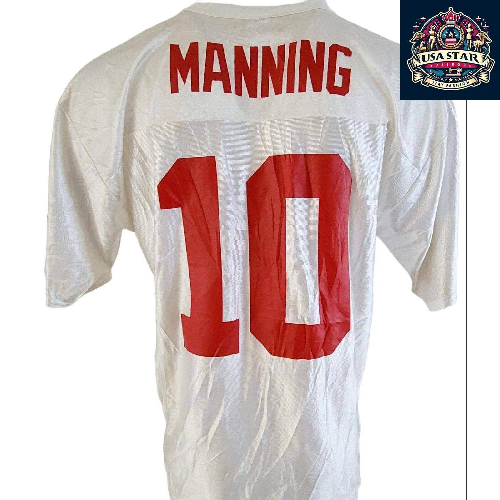New York Giants Jersey Eli Manning 10 Adult Large, Breathable Fabric, Vintage Grade A Condition - USASTARFASHION