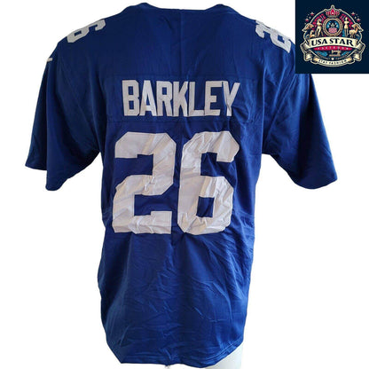 New York Giants Jersey - Saquon Barkley 26 Nike Game Jersey, Large Mens, Blue NFL Apparel - USASTARFASHION