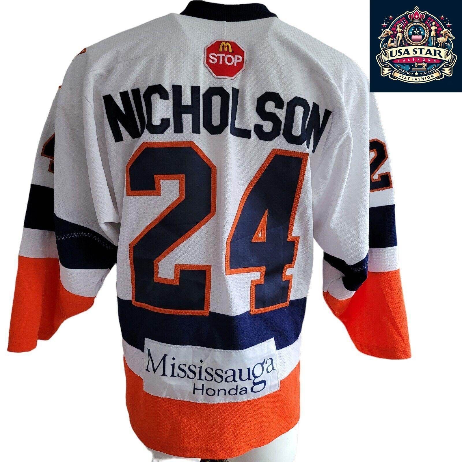 New York Islanders Jersey Nicholson 24 Adult Size L - Authentic Team Spirit Apparel - USASTARFASHION