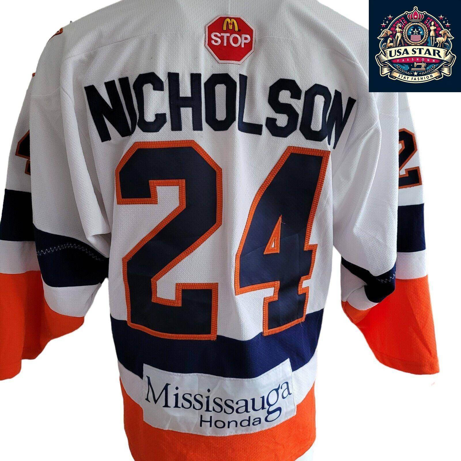 New York Islanders Jersey Nicholson 24 Adult Size L - Authentic Team Spirit Apparel - USASTARFASHION
