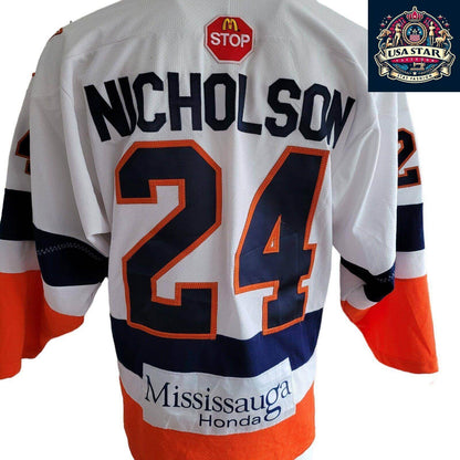 New York Islanders Jersey Nicholson 24 Adult Size L - Authentic Team Spirit Apparel - USASTARFASHION