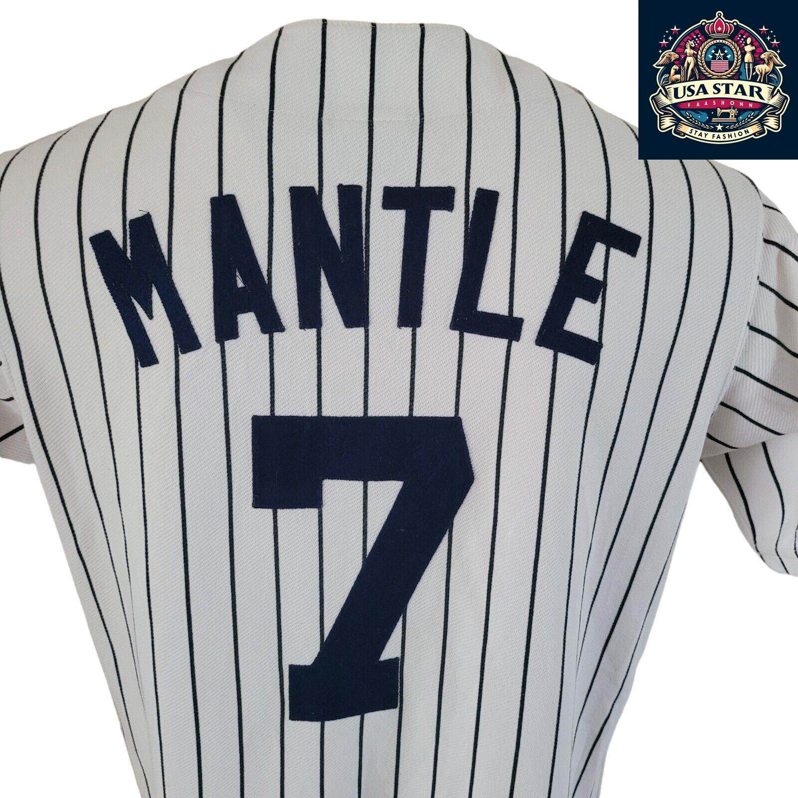 New York Yankees Jersey 7 Mickey Mantle Cooperstown Authentic Collection Size M - USASTARFASHION