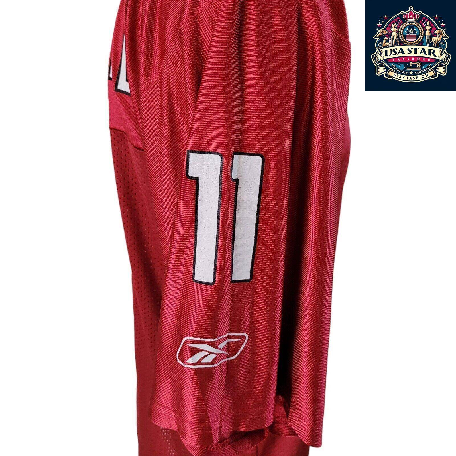 NFL Arizona Cardinals Larry Fitzgerald Jersey 11 by Reebok, Authentic Medium Size, Durable & Comfortable - USASTARFASHION