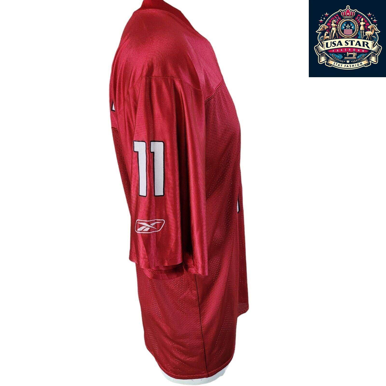 NFL Arizona Cardinals Larry Fitzgerald Jersey 11 by Reebok, Authentic Medium Size, Durable & Comfortable - USASTARFASHION
