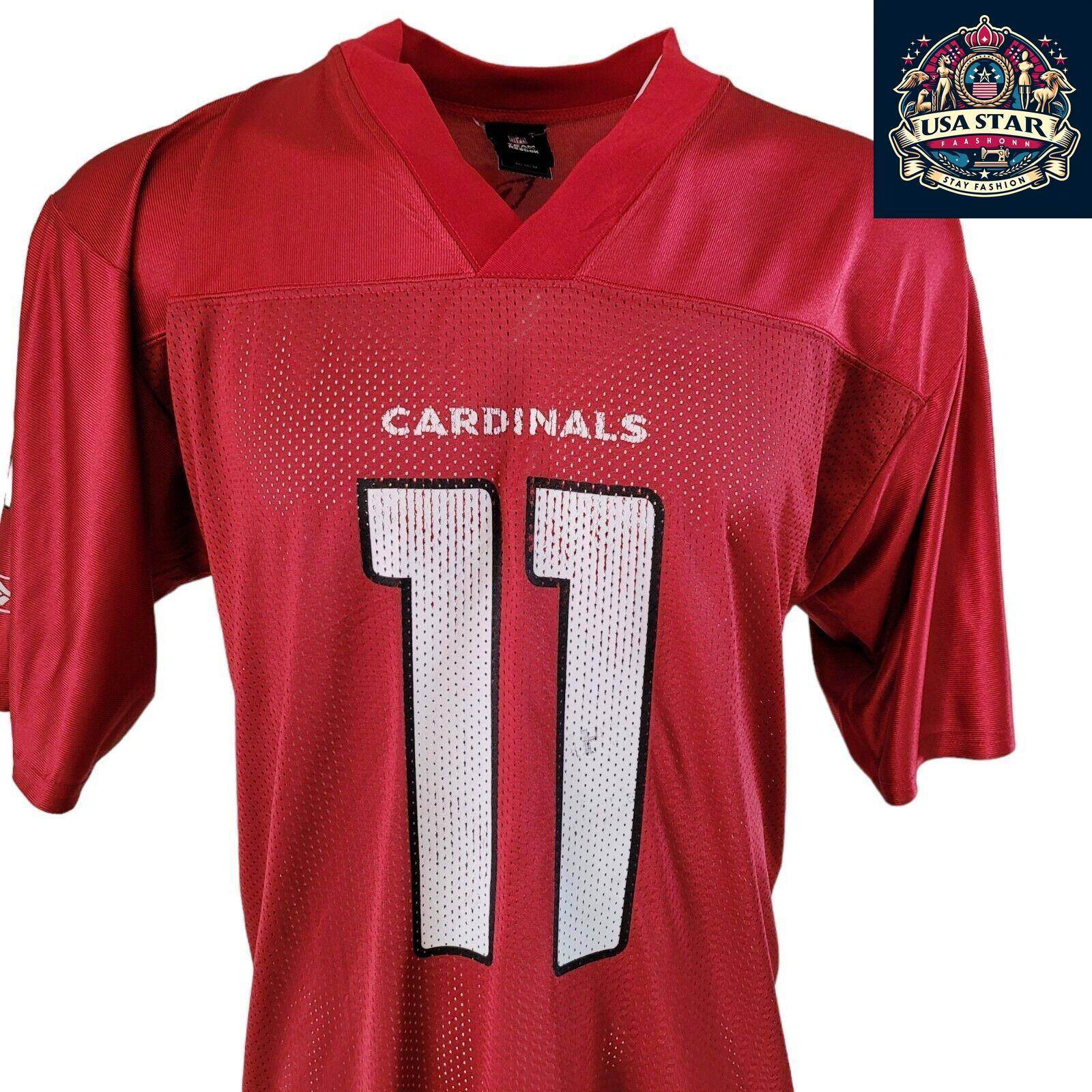 NFL Arizona Cardinals Larry Fitzgerald Jersey 11 by Reebok, Authentic Medium Size, Durable & Comfortable - USASTARFASHION