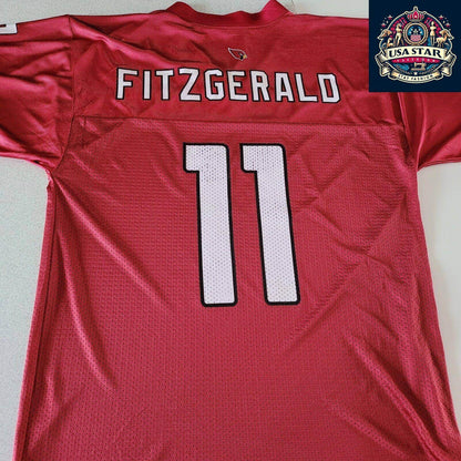 NFL Arizona Cardinals Larry Fitzgerald Jersey 11 by Reebok, Authentic Medium Size, Durable & Comfortable - USASTARFASHION