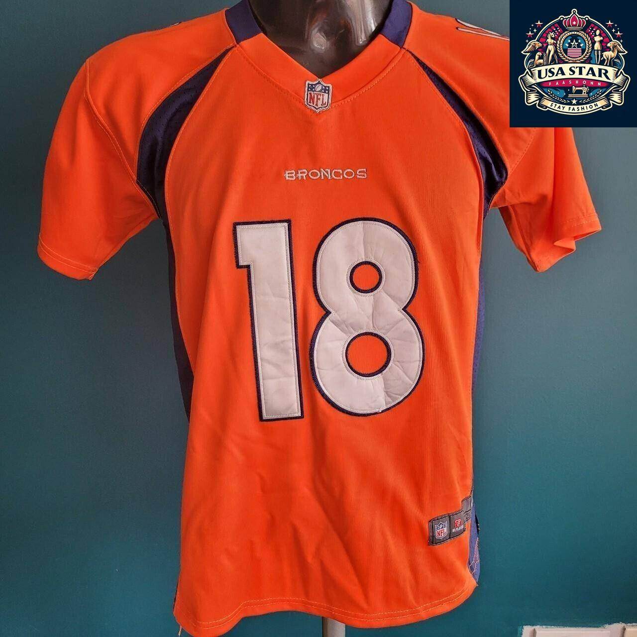 NFL Broncos Peyton Manning Jersey Youth L (14 - 16) - Comfortable Fit for Young Fans - USASTARFASHION