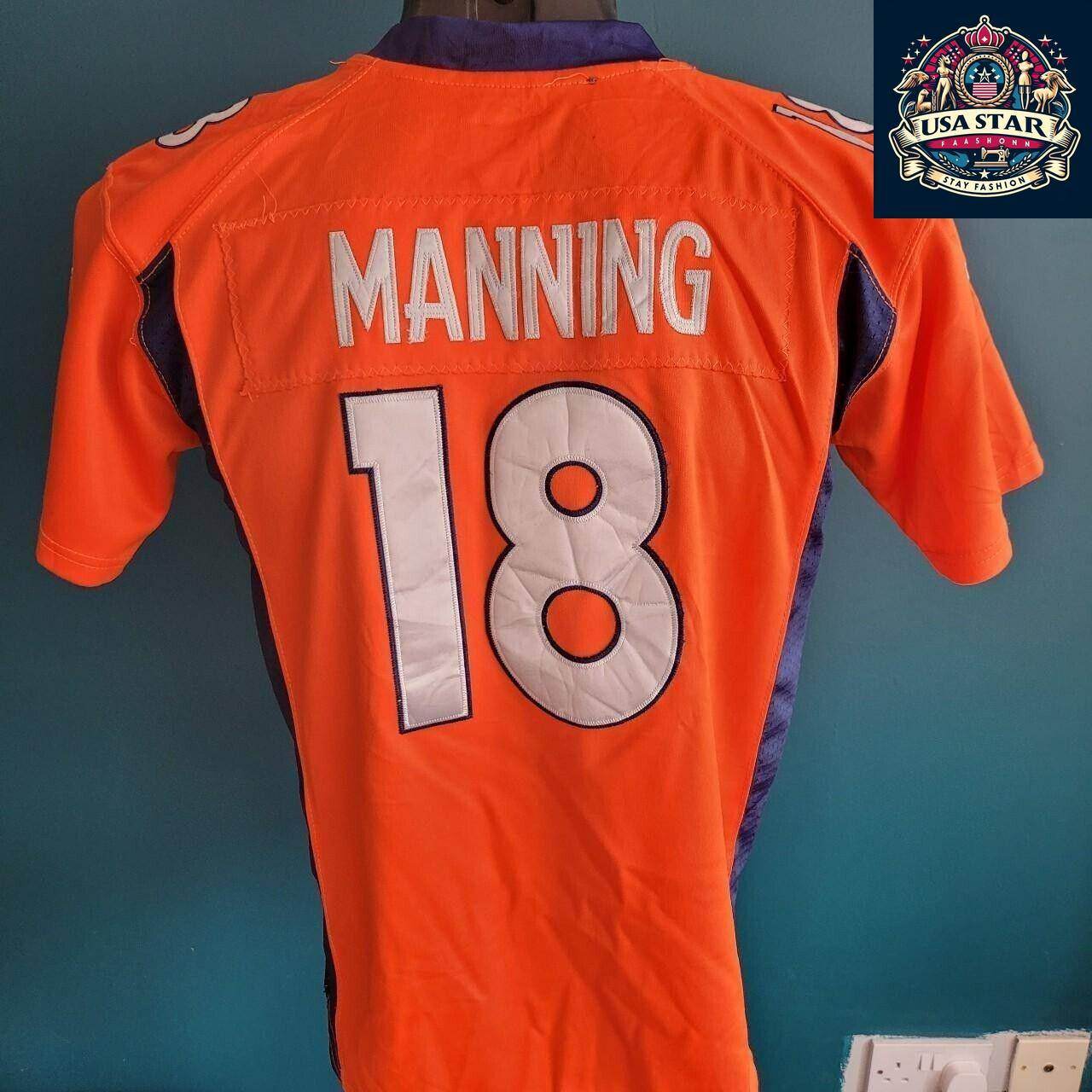 NFL Broncos Peyton Manning Jersey Youth L (14 - 16) - Comfortable Fit for Young Fans - USASTARFASHION
