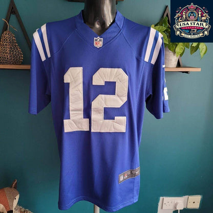 NFL Colts Jersey Nike Home L A Luck 12 - Premium Quality, Comfortable Fit, Size L - USASTARFASHION