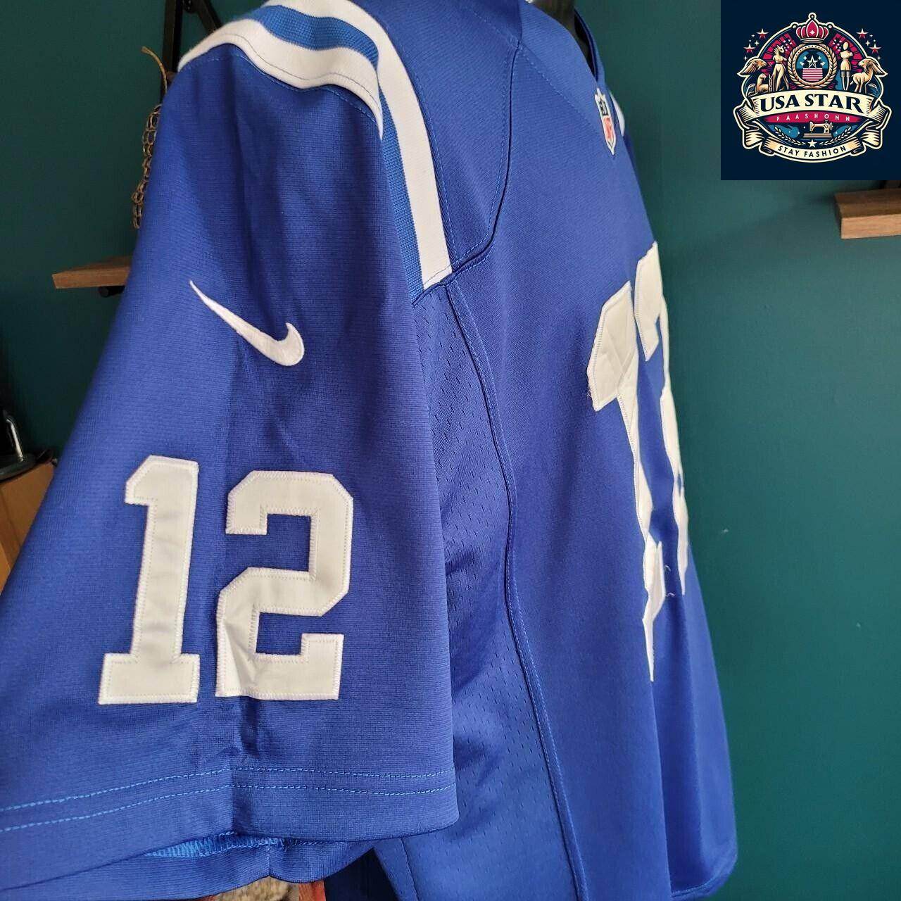 NFL Colts Jersey Nike Home L A Luck 12 - Premium Quality, Comfortable Fit, Size L - USASTARFASHION