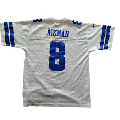 Authentic Dallas Cowboys 8 Aikman NFL White Jersey - Youth Large - USASTARFASHION