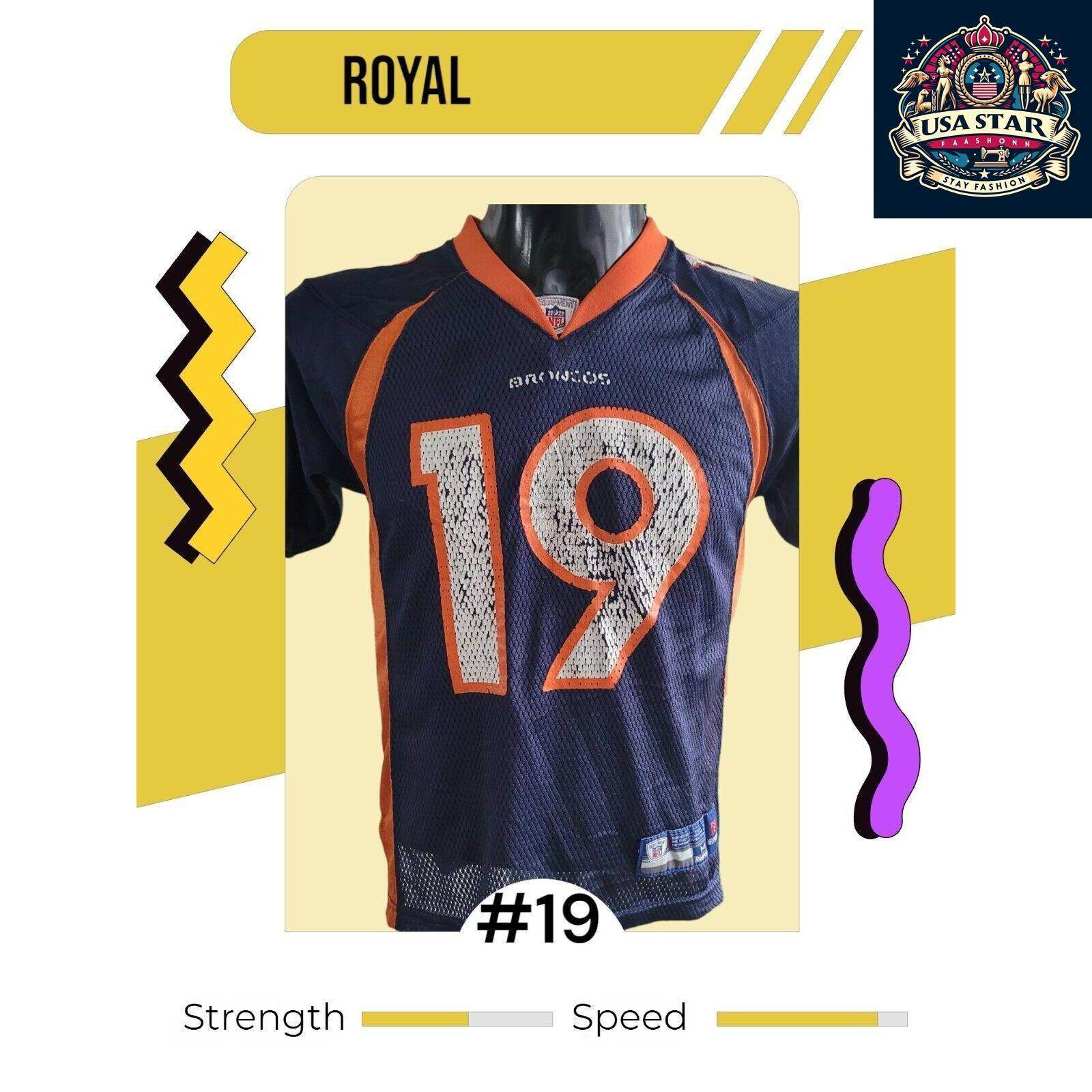 NFL Denver Broncos Eddie Royal 19 Youth Reebok Jersey Size M - Classic Team Colors, Authentic Wear - USASTARFASHION