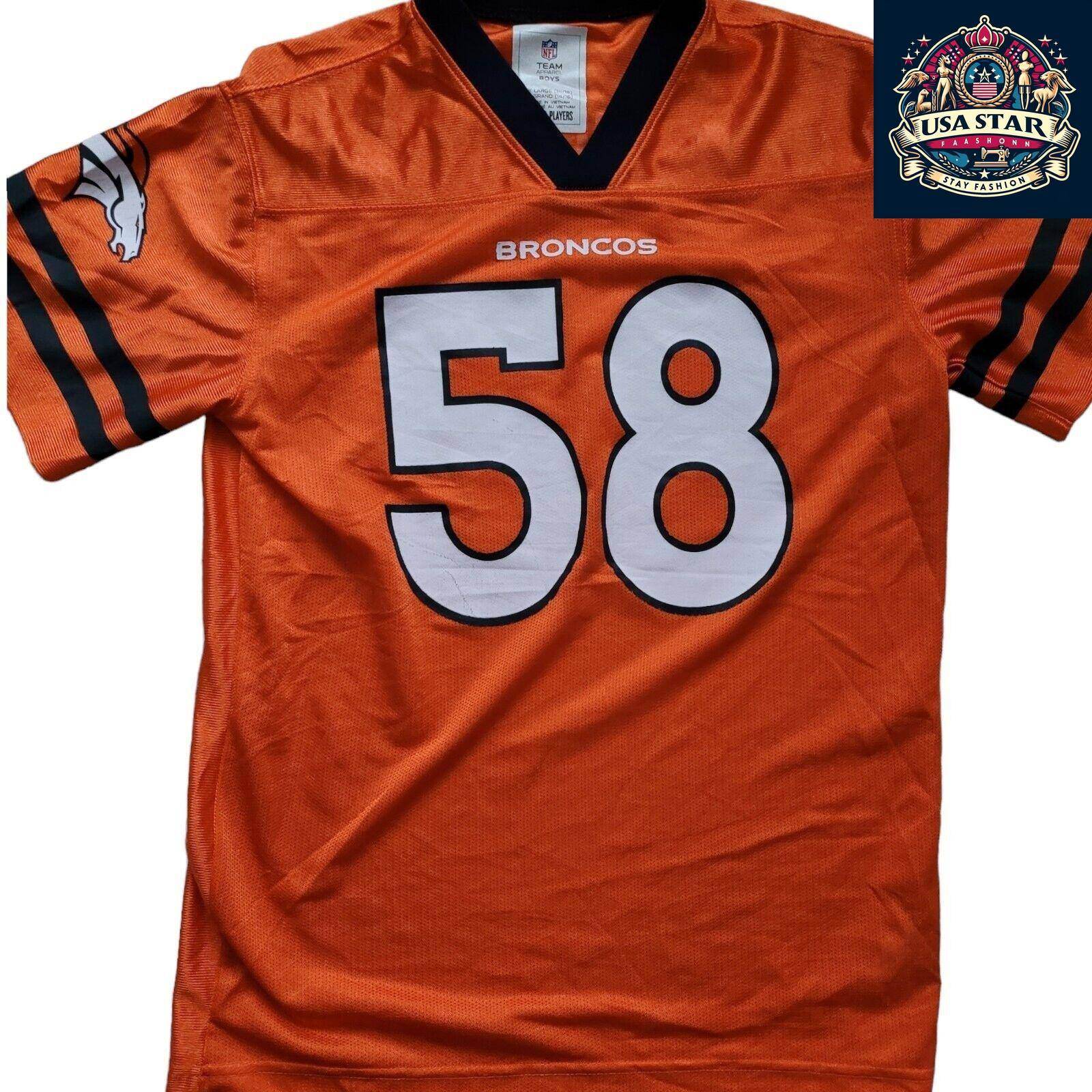 NFL Denver Broncos Kids Jersey - Von Miller 58 Boy's XL (18 - 20) - Comfortable & Durable Design - USASTARFASHION