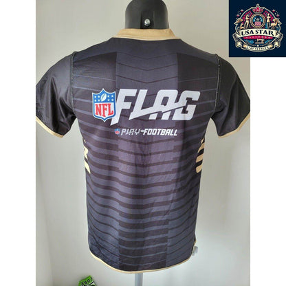 NFL New Orleans Saints Youth T-Shirt - Reversible Black Tee for 2 Stylish Looks, Size Large - USASTARFASHION