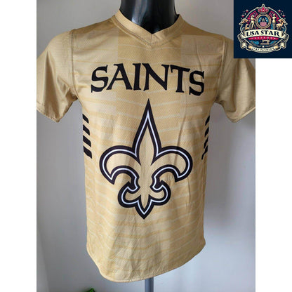 NFL New Orleans Saints Youth T-Shirt - Reversible Black Tee for 2 Stylish Looks, Size Large - USASTARFASHION