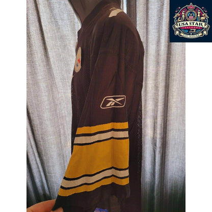 NFL Pittsburgh Steelers Reebok Jersey 7 Ben Roethlisberger Size L Black Gold Authentic Fan Gear - USASTARFASHION