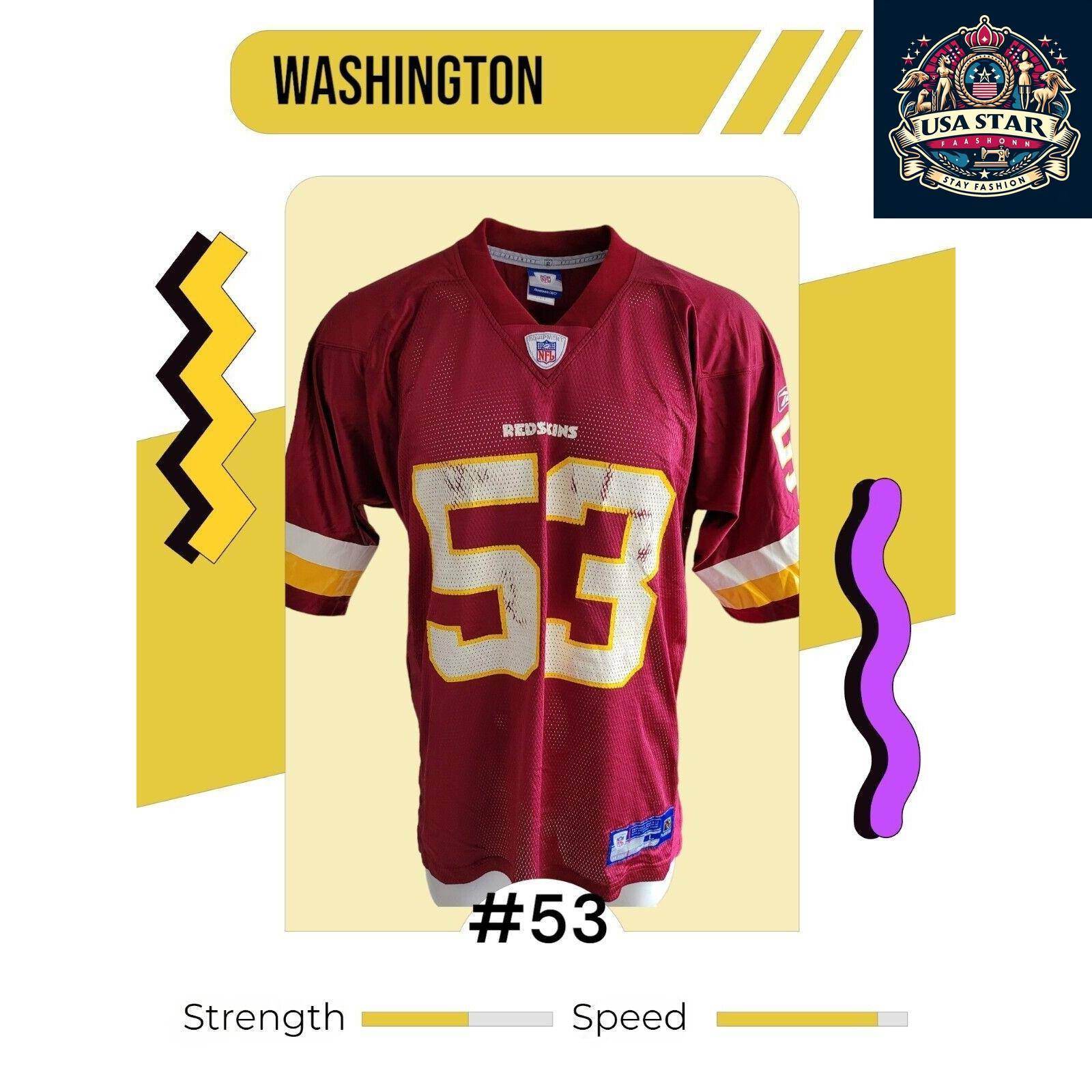 NFL Reebok Washington 53 Men's Shirt - Durable, Stylish Design, Comfortable Fit, Size L - USASTARFASHION
