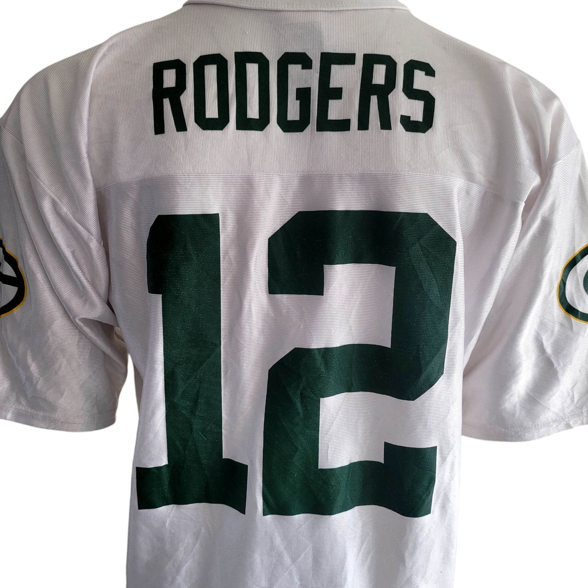 NFL Team Apparel Green Bay Packers Aaron Rodgers 12 Jersey – White – Size L - USASTARFASHION