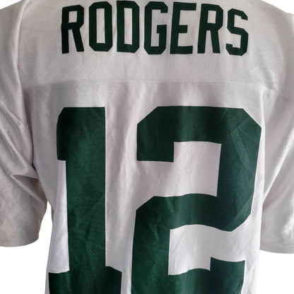 NFL Team Apparel Green Bay Packers Aaron Rodgers 12 Jersey – White – Size L - USASTARFASHION