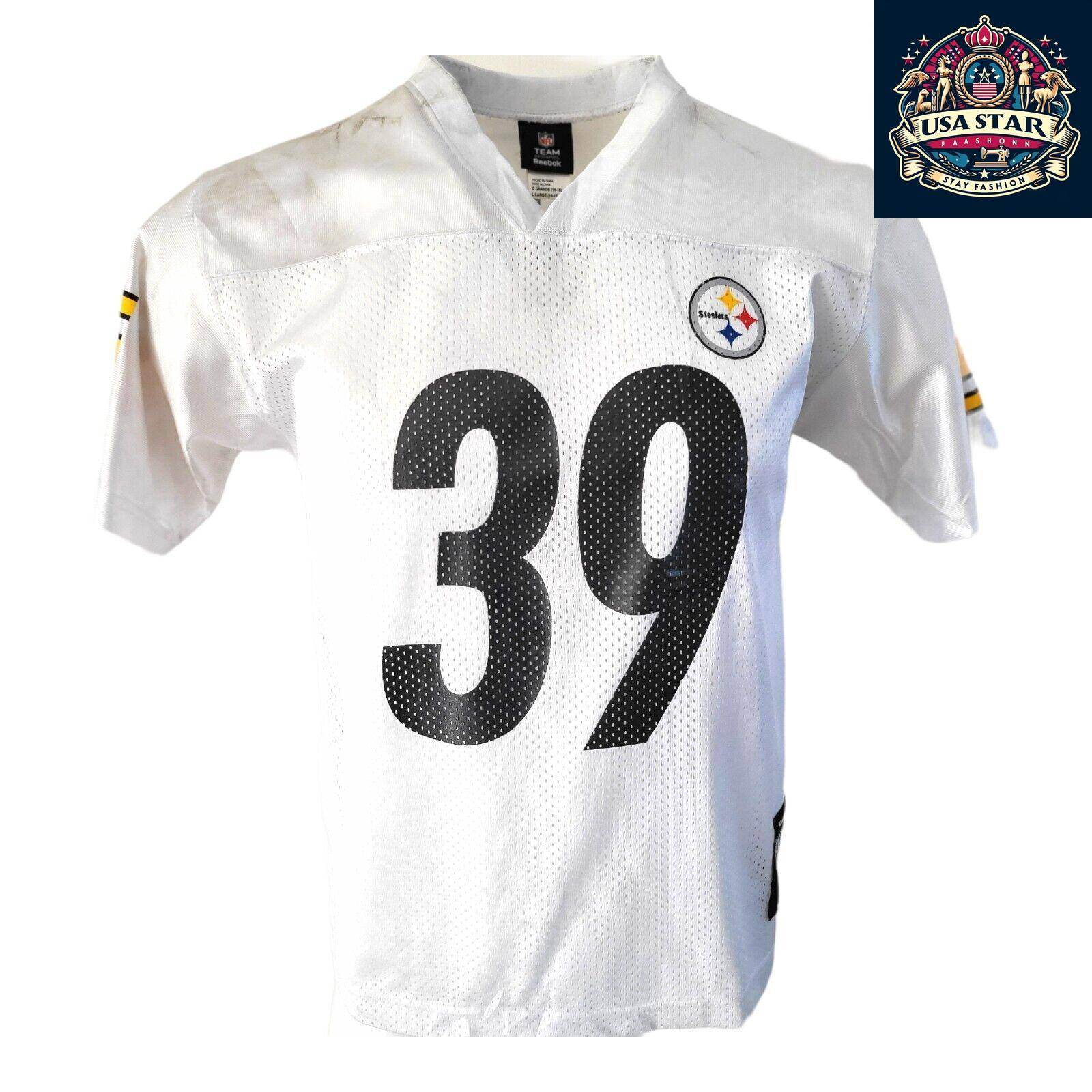 NFL Willie Parker 39 Pittsburgh Steelers Jersey - Youth Size 14 - 16, Comfortable & Authentic - USASTARFASHION